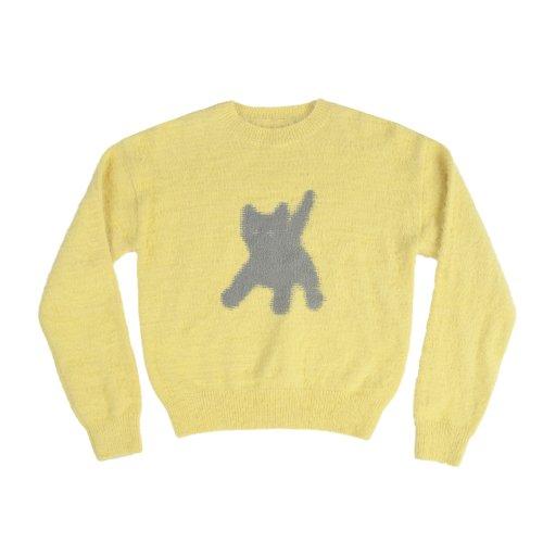 Flashed Cats Angora Knit -[LIGHT YELLOW]