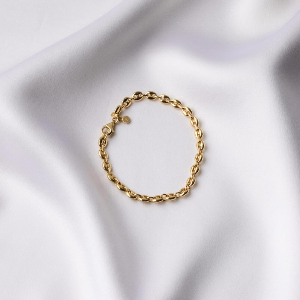Mini puff chain link bracelet