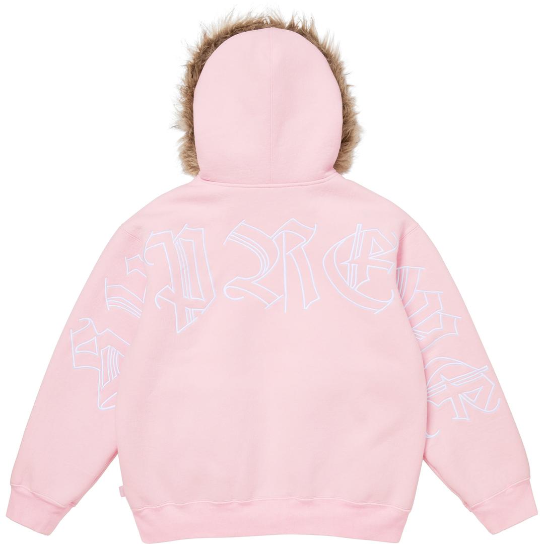 Faux Fur Zip Up Hooded Sweatshirt - Shop