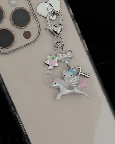 파니메이드] 영롱한 유니콘 키티 비즈 키링