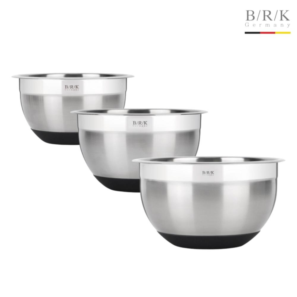 BRK 스텐 믹싱볼 3종 세트 쌀세척 볼 쌀씻는통 16cm 20cm 24cm