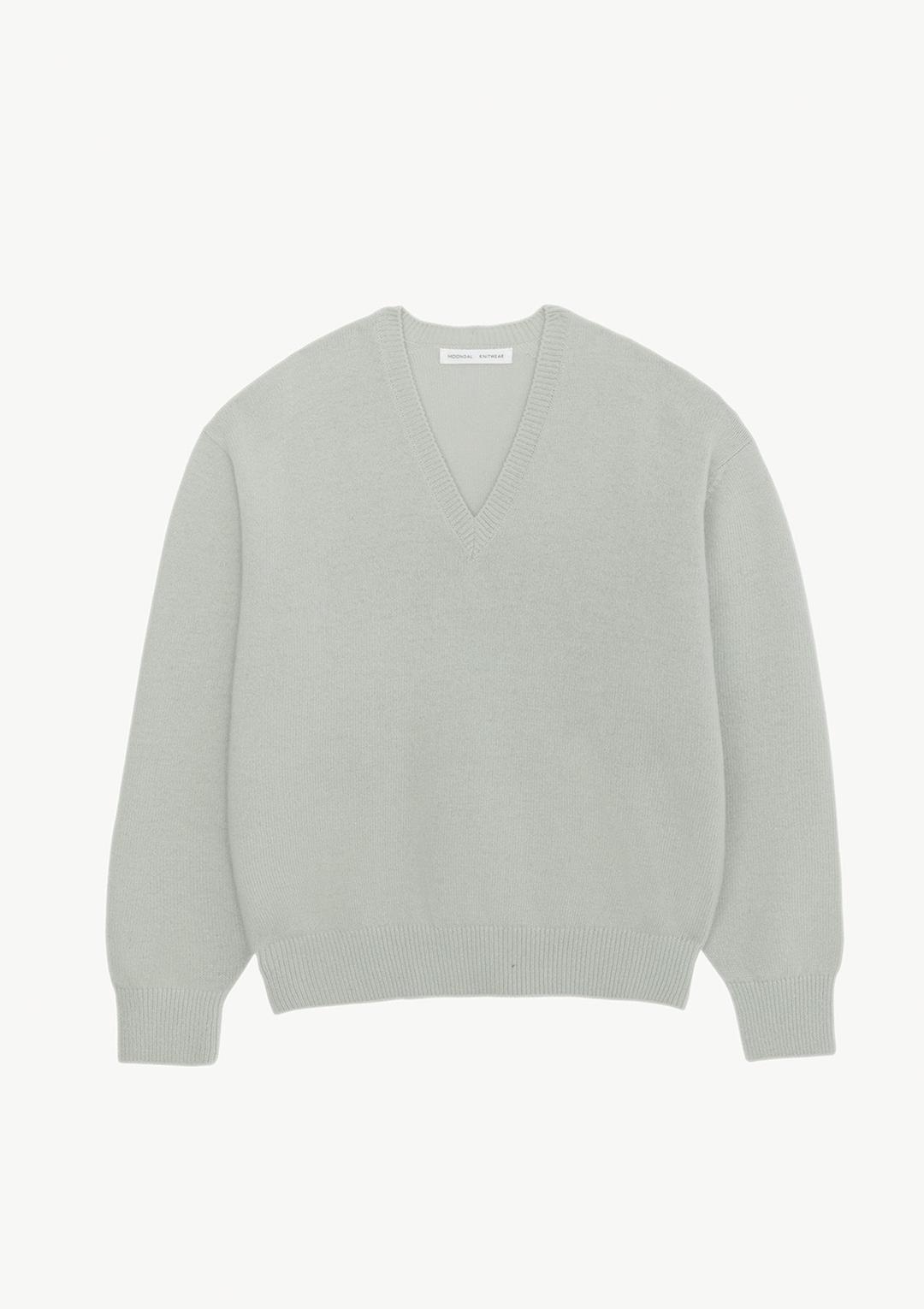 15 Deep V-neck Knit in Mint