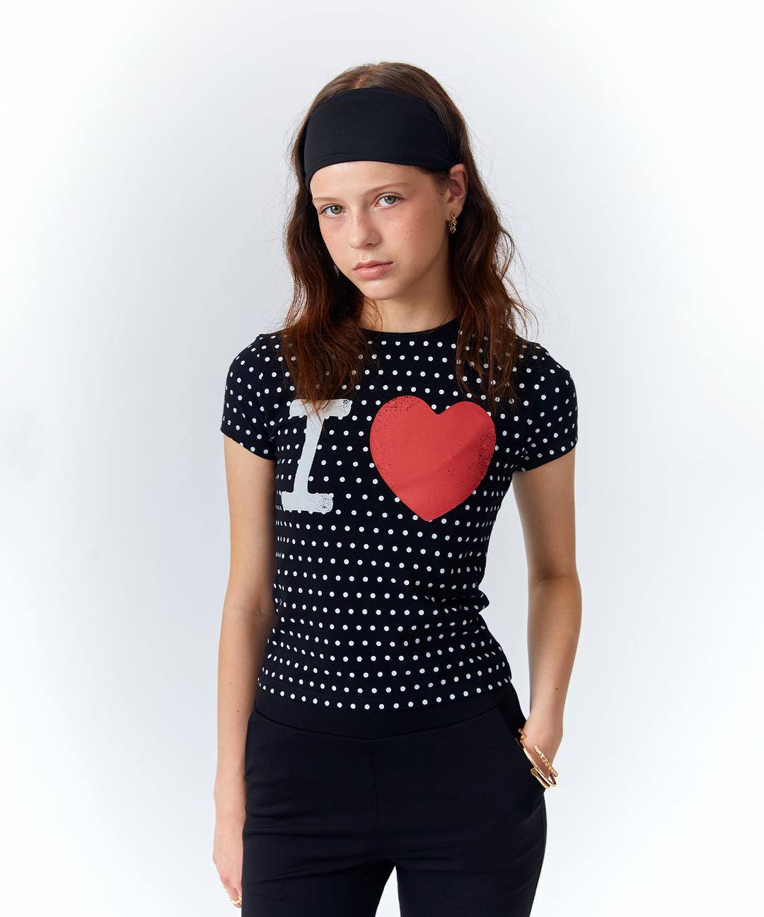I LOVE CROP TEE [BLACK]