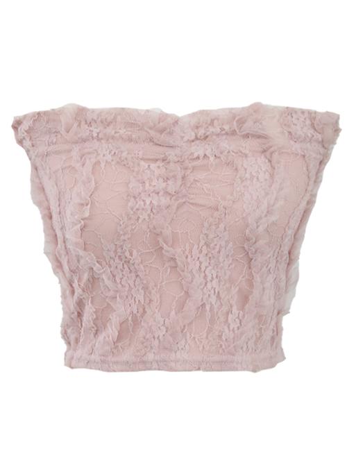 ❀FEMMEMUSE ROSE❀ ONIRIQUE FLOWER LACE TOP(PINK)