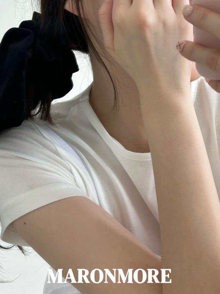 쫀쫀 찰떡 크롭 반팔 티셔츠 (4color)