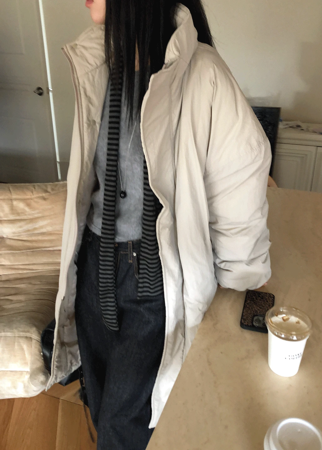 FIELD LONG PADDING JUMPER*블랙,카키 11월말*