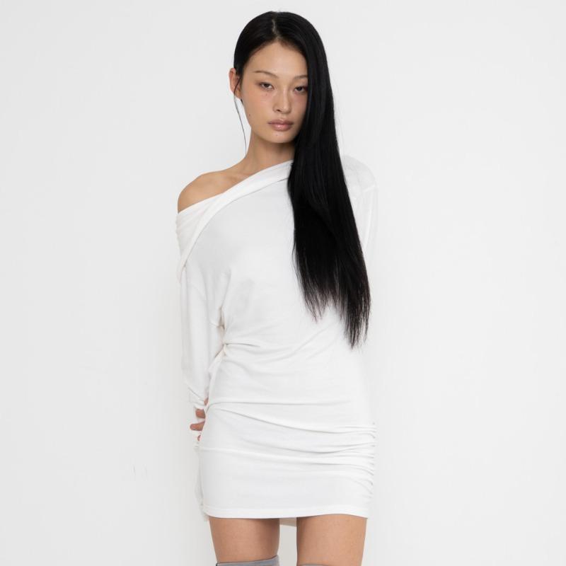 KENDALL DRAPE DRESS (SNOW WHITE)