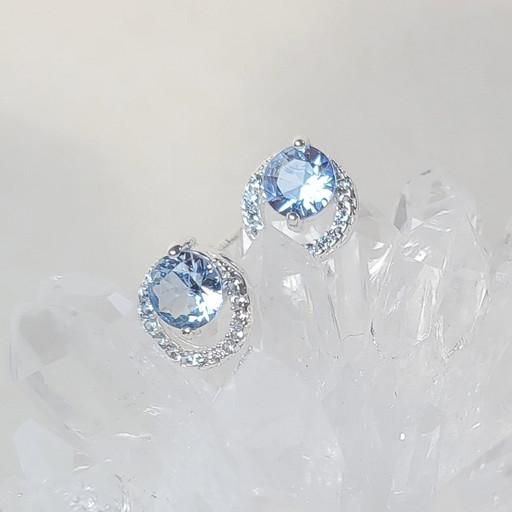 [Silver925]블루토파즈 써클 귀걸이