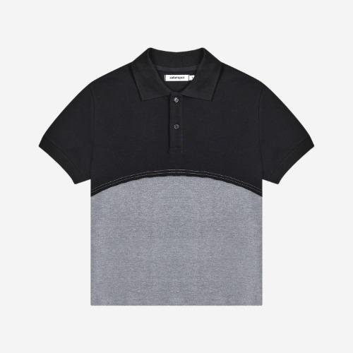 1/2 REGULAR HALF ROUND PK TEE (BLACK/GRAY)