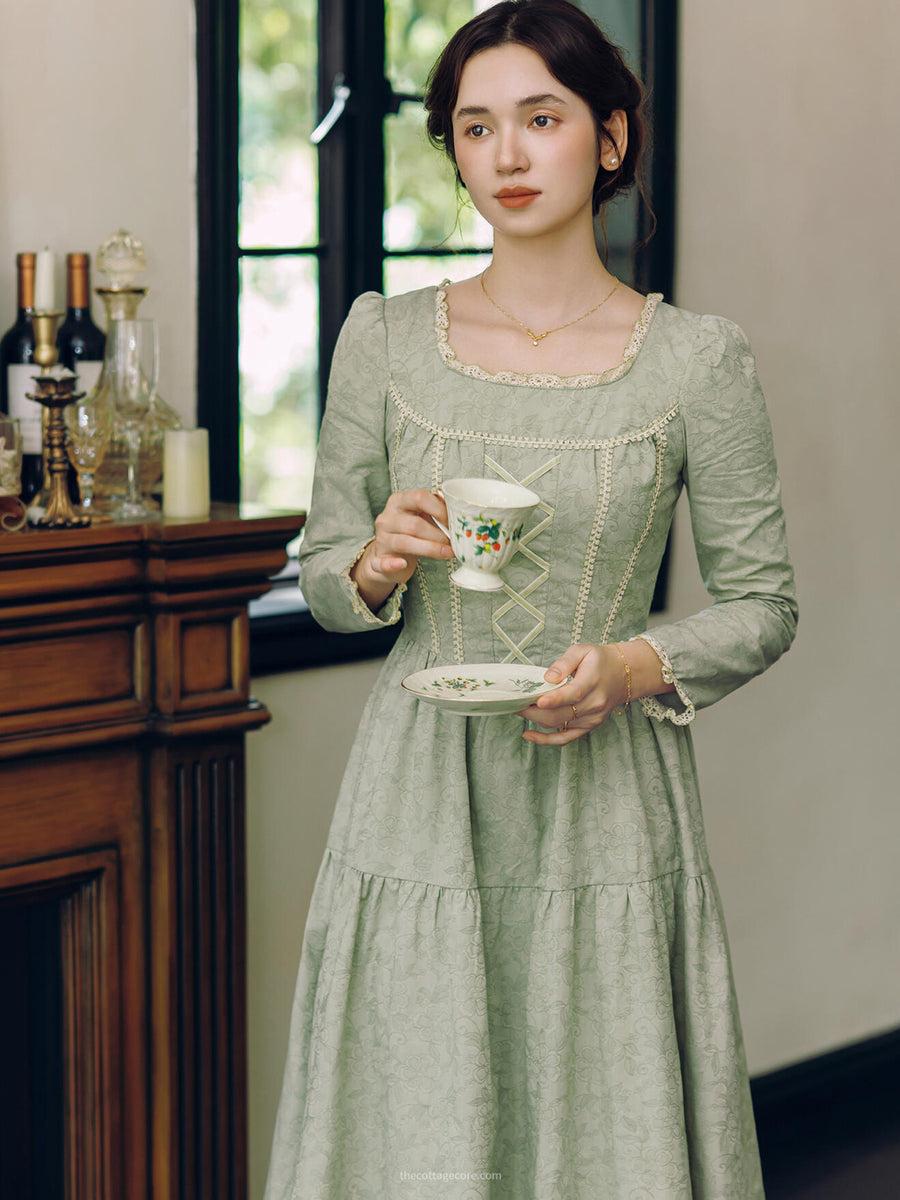 Royalcore Cotton Jacquard Dress