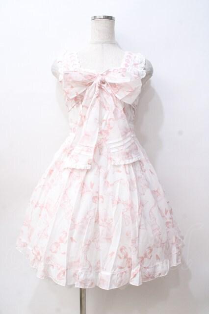 LIZ LISA / リボン柄ワンピース 0 ピンク Y-25-08-18-012-LO-OP-SZ-ZT017