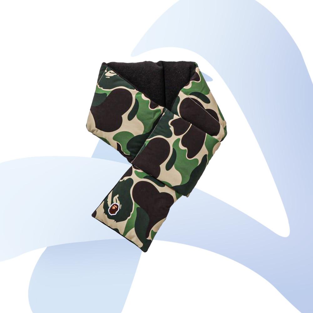 베이프 ABC 카모 포켓 플리스 패딩 목도리 스카프 그린 1J80182015