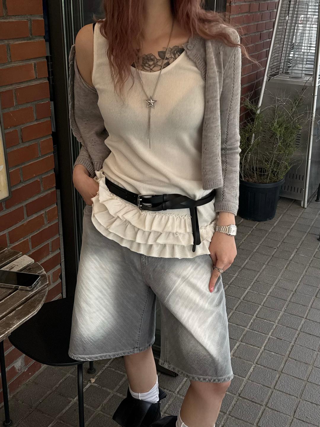 LAYER FRILL SLEEVELESS (3color)