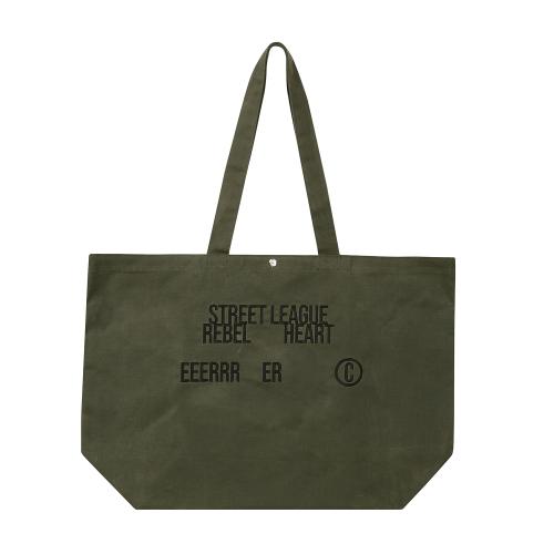 Street league artwork wax-coated tote bag (Khaki)
