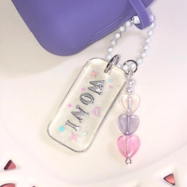 bubble nametag keyring