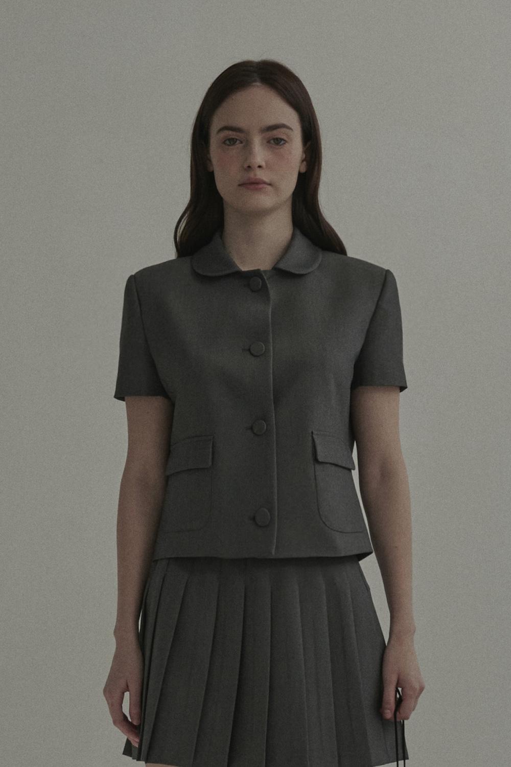 [3월 17일 예약발송] Single Collar Tailored Suit Jacket-Grey