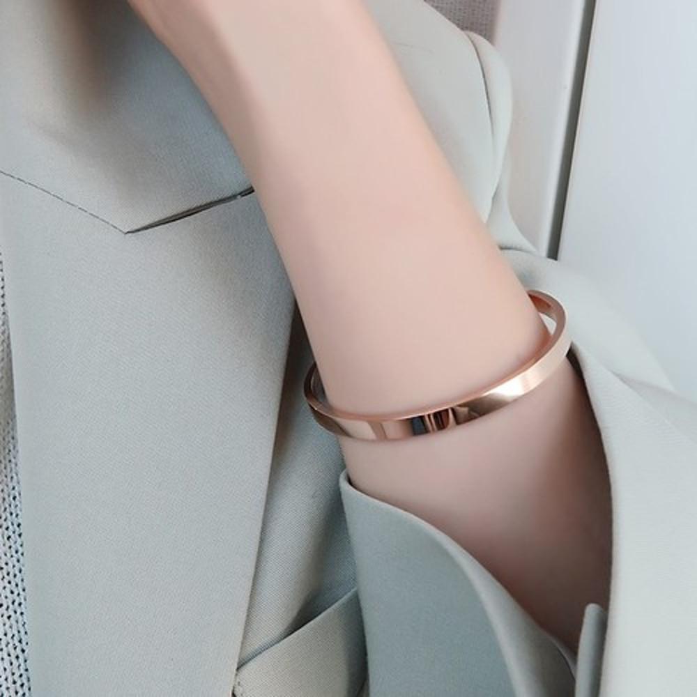 14k 18k 5mm 파이프 할로우 뱅글 원형 뱅글팔찌