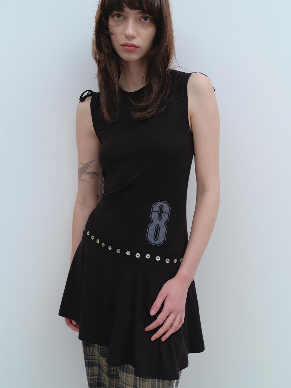 Knitted Flare Dress [Black]