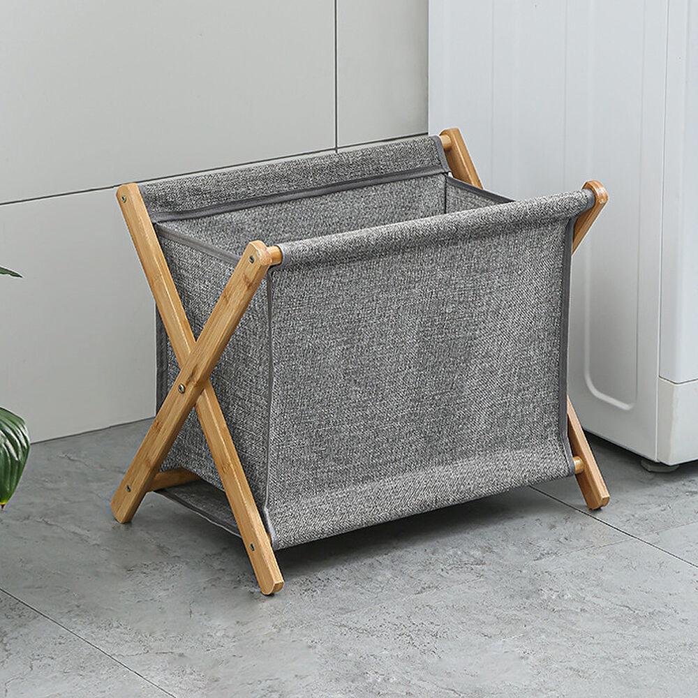 리코프 원목 린넨 접이식 빨래 세탁 바구니 소형