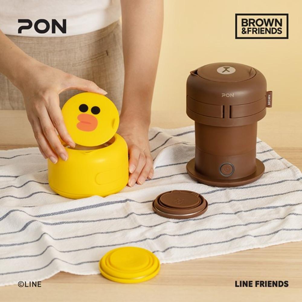 라인프렌즈 휴대용 접이식 무선 전기 포트 / 캠핑 여행