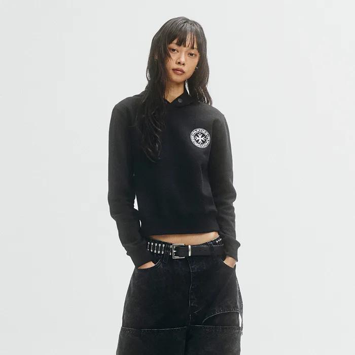 Circle Logo Slim Hoodie (BLACK)