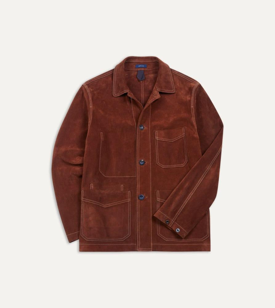 드레익스 Rust Heavyweight Suede Five-Pocket Chore Jacket 