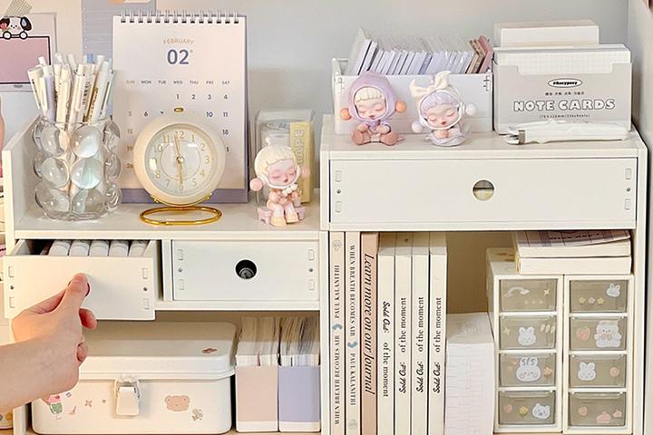 내맘대로 데스크 정리 다용도 수납함 미니 화장대 2types (책상선반B)