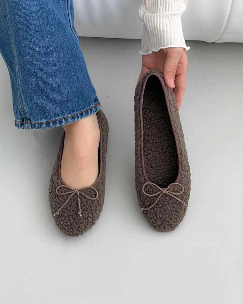 푸들 에코퍼 1CM 리본 플랫 단화 슈즈 (3color)