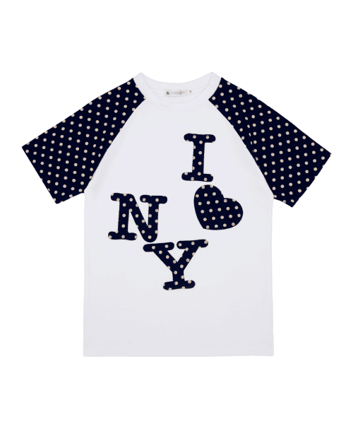 NY Dot Point Ragian T-Shirt Navy