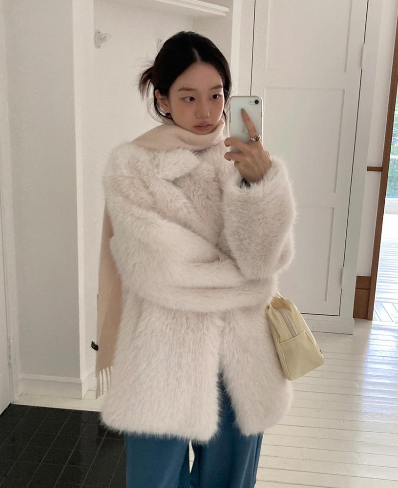 메이비베이비 Mya Fur Coat (아이보리)