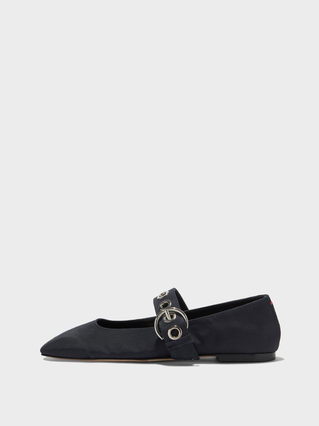Uma Eyelet Grosgrain Mary-Jane Flats - 36