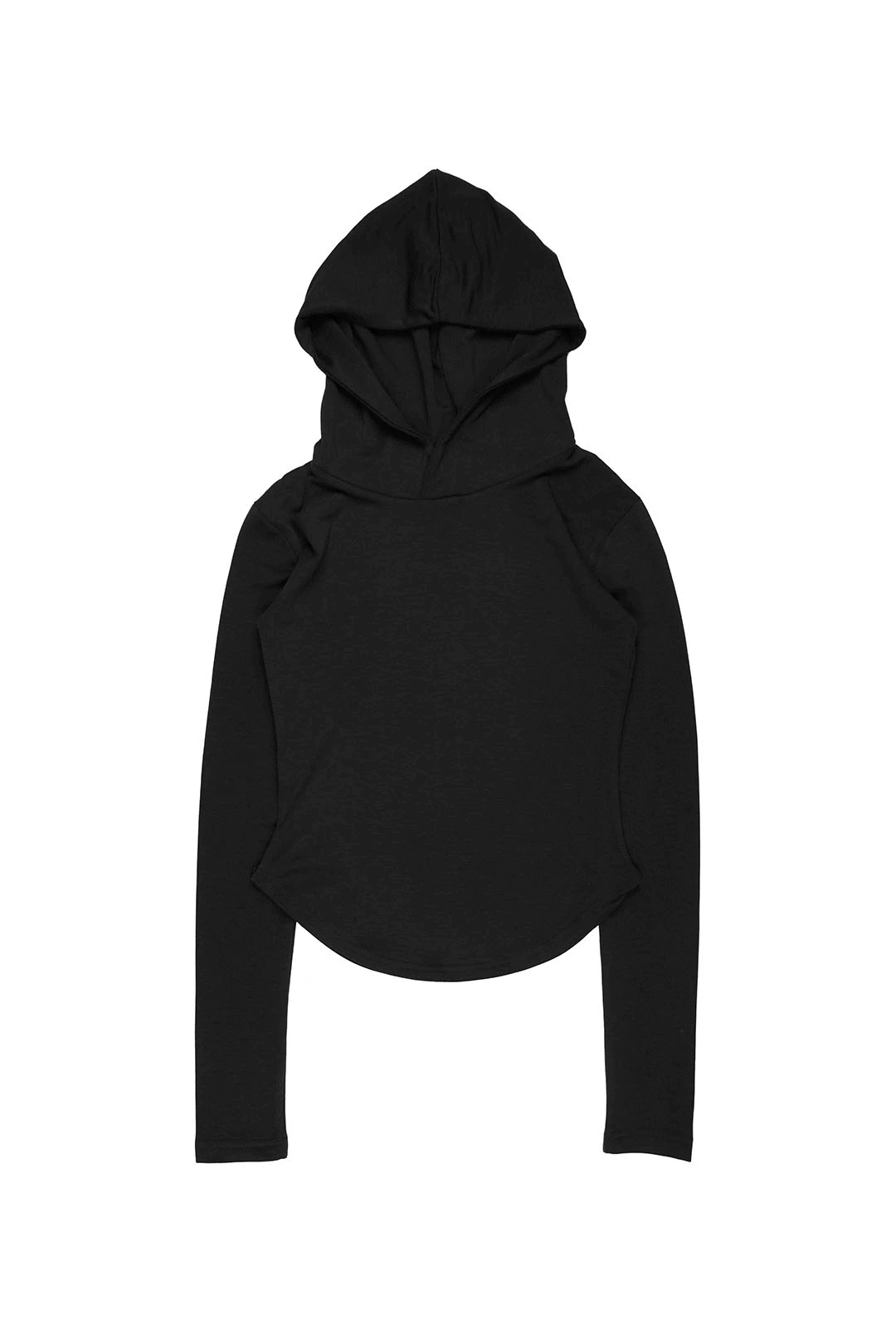 CURVED HEM CROP HOODIE