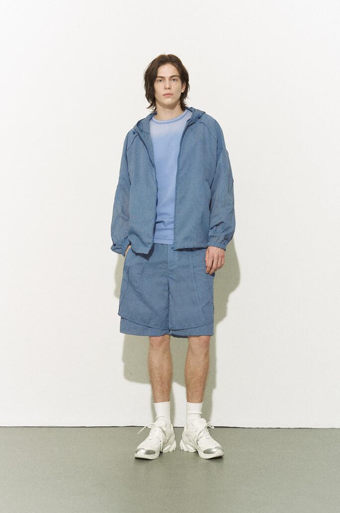 [SYSTEM HOMME] 시어 텍스처 레이어드 패널 쇼츠