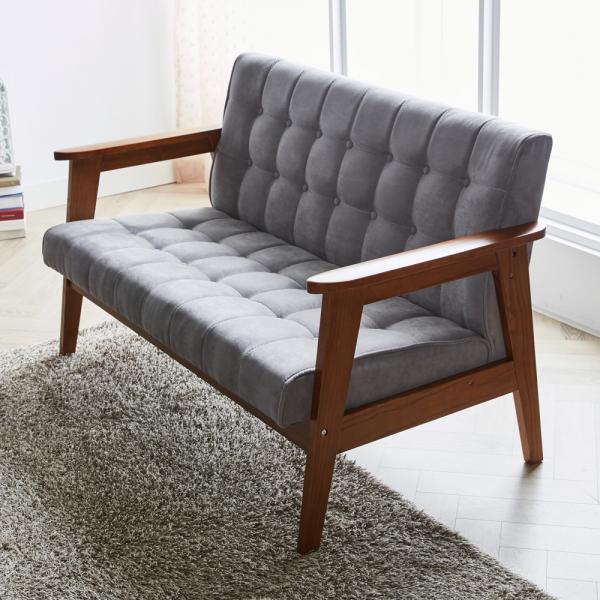 로즈마리 원목 아쿠아스웨이드 2인용 소파