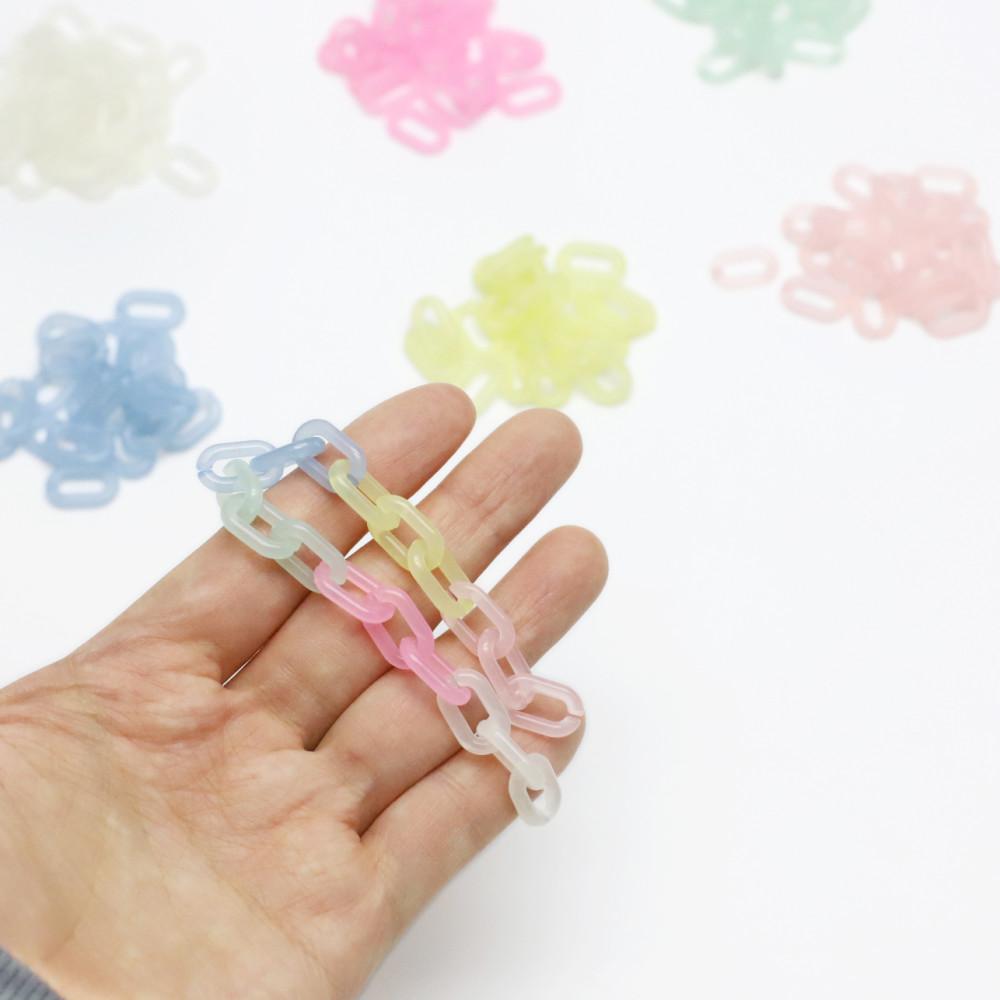 워터젤리컬러 10x15mm 미니 토이 체인 10g (약48개) 파티드레싱 키링 부자재