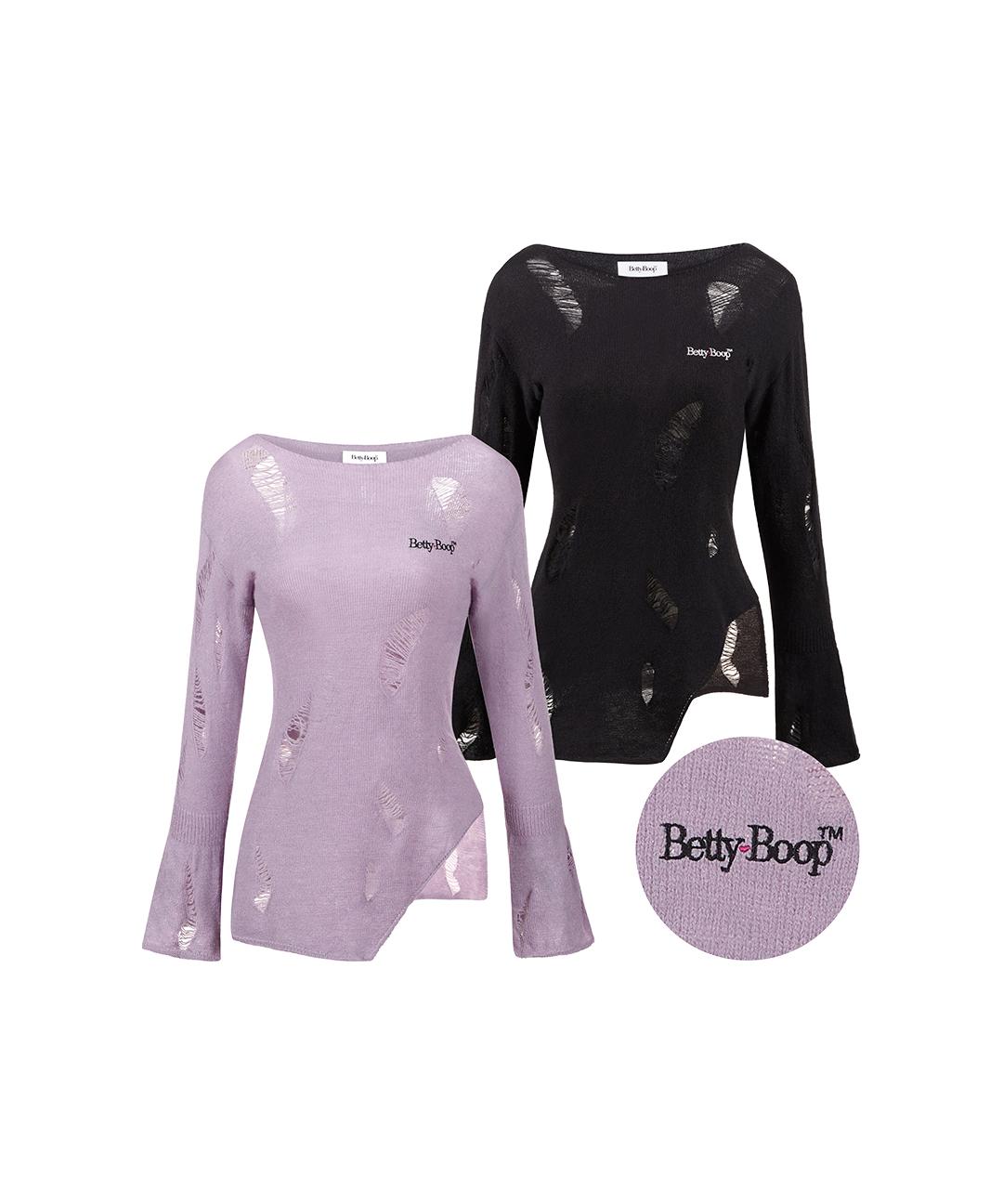 베티붑 베티붑 데미지 슬릿 니트_(2 Colors)