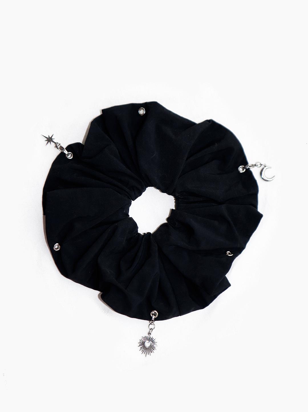 Recycle Nylon Eyelet Scrunch (Black)