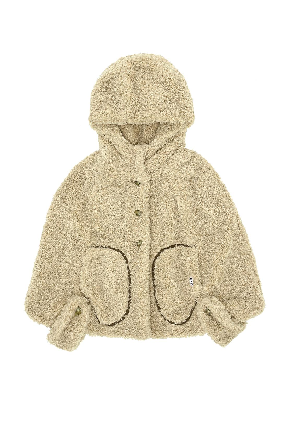SHEARING HOODY CAPE (BEIGE) (2colors)