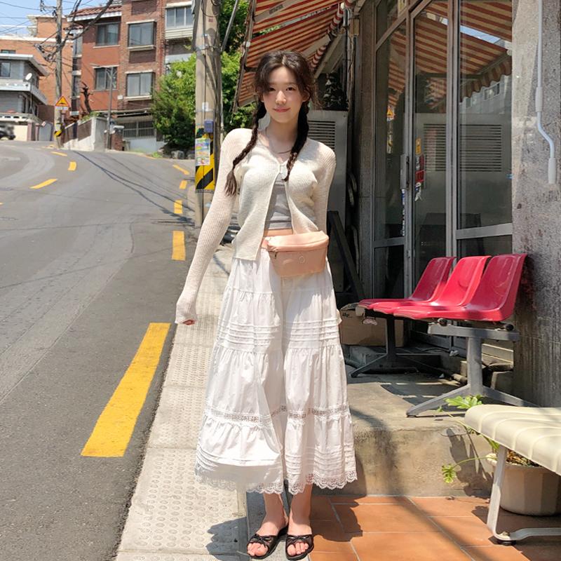 프롬비기닝 퓨어 레이스롱스커트