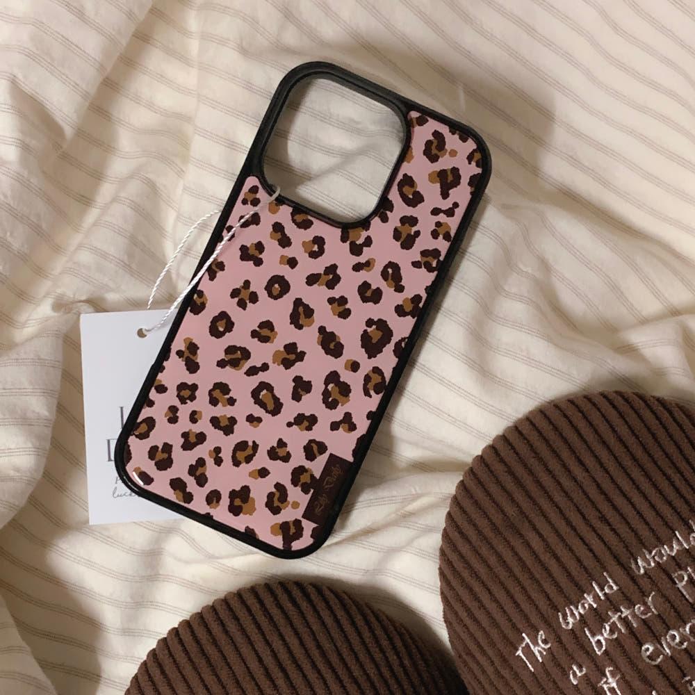 Leopard | 에폭시&글라스 범퍼 폰케이스 - Pink (에폭시, 글라스, 맥세이프 글라스)