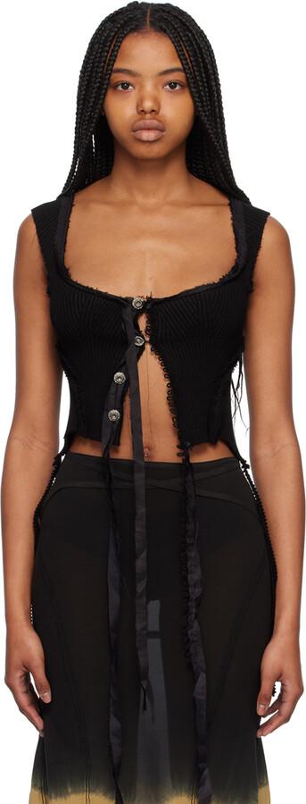 Hyein Seo Black Slash Camisole - ShopStyle