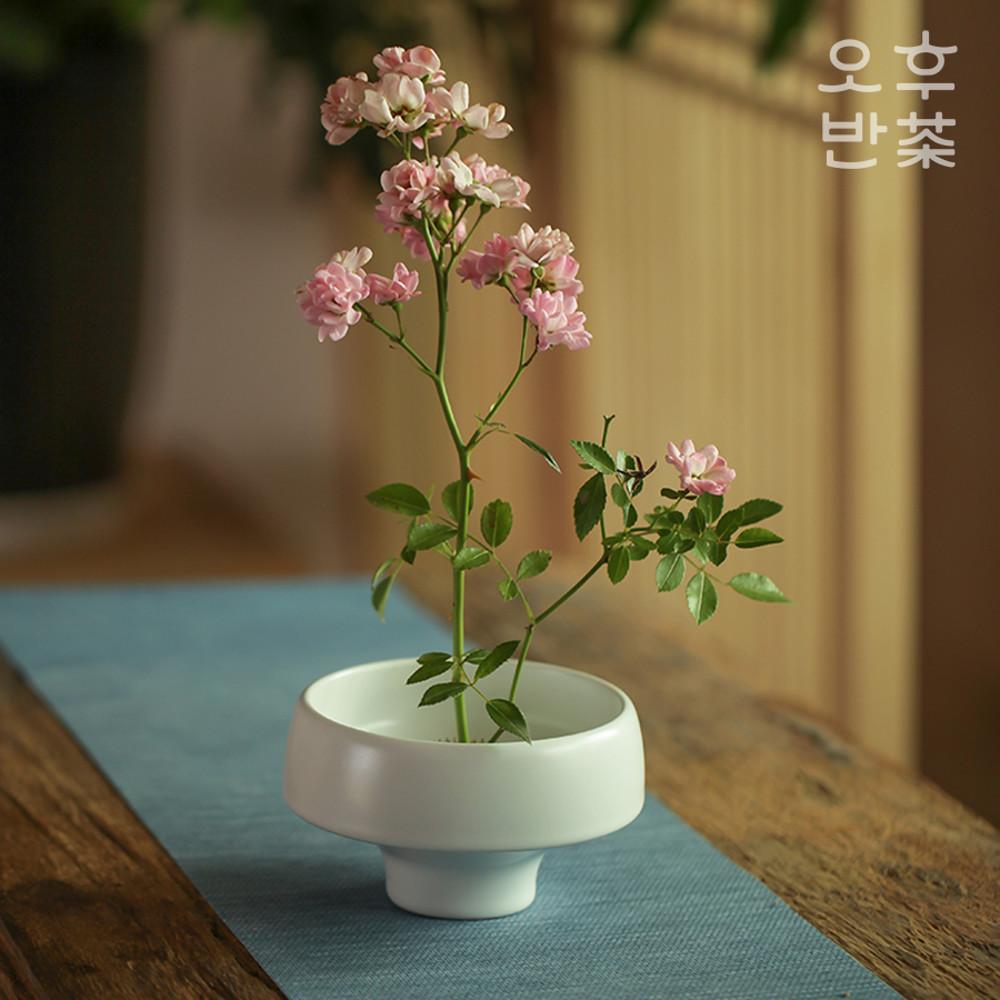 동양 꽃꽂이 이케바나 화병 접시 도자기 수반 플렌테리어