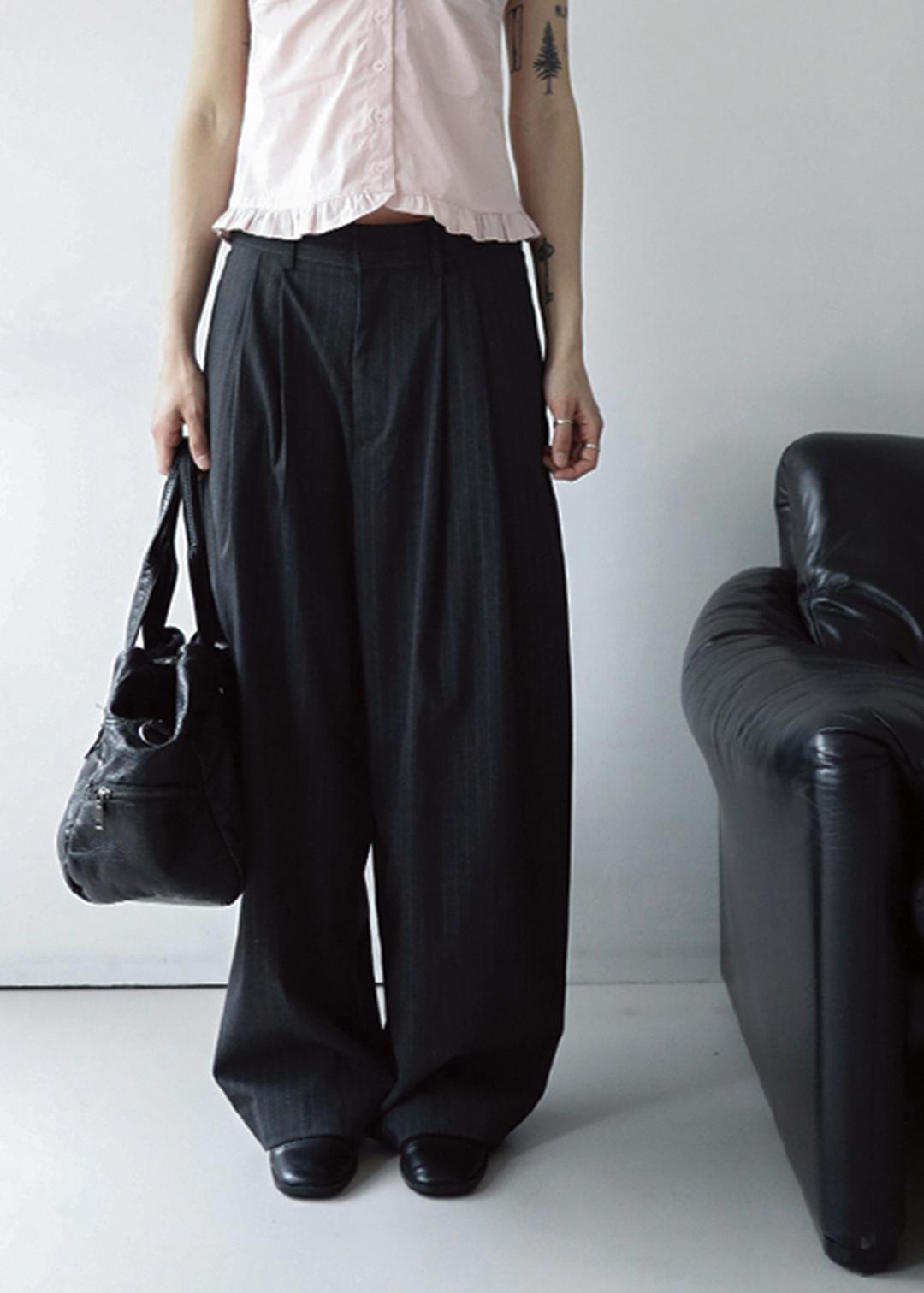 classic wide slacks 2 color