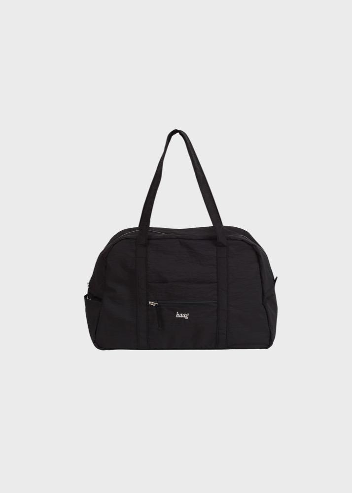 2nd) a duffel bag (black)