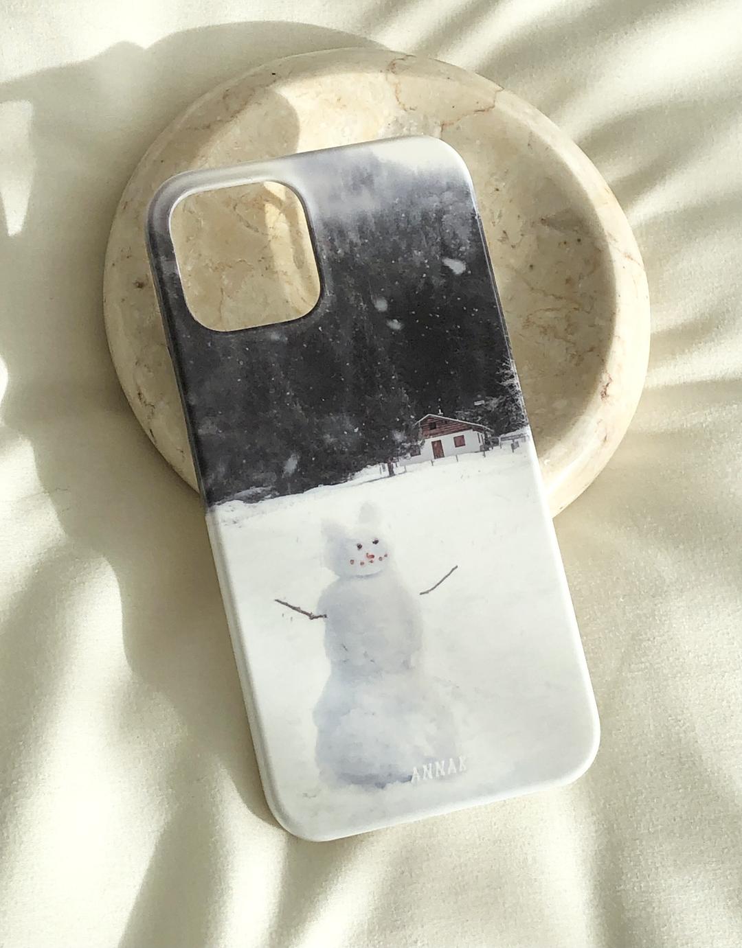 [snowy forest snowman hard case] 눈사람 스노우맨 겨울 윈터 연말 크리스마스케이스 빈티지무드 유니크 아이폰14 갤럭시 LG 하드케이스