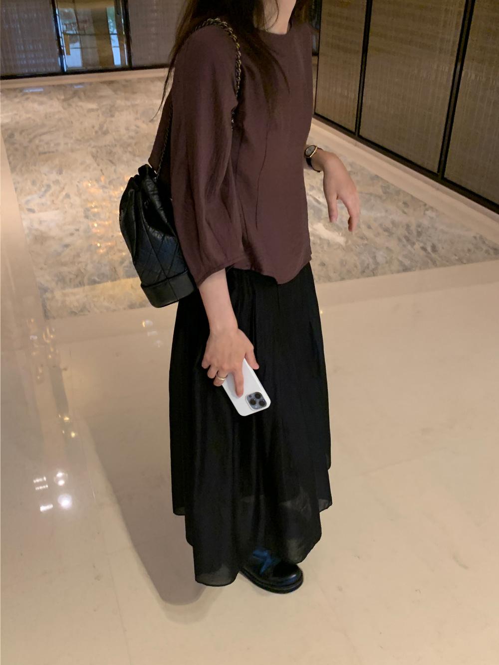 [리어스 제작] 콜슨 블라우스 (brick-brown)