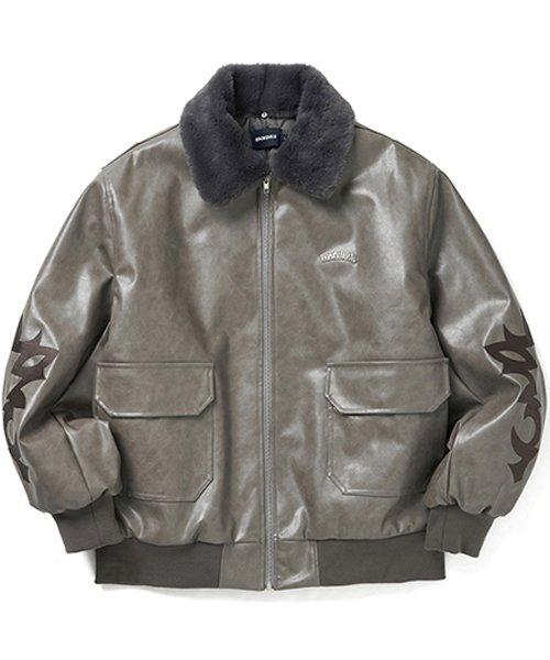 LEATHER RIDER JK (GREY)