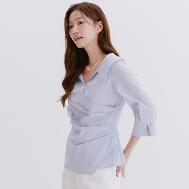 오픈카라 랩 블라우스(2colors)_RMBLE24RT1