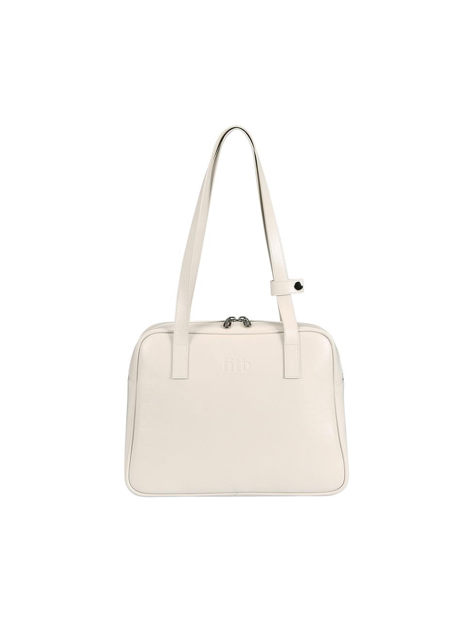 [Renewal] Trapezoid Middle Shoulder Bag (eggshell)