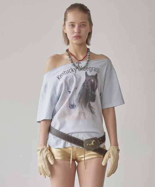 Sheriff Cut Out Tee Misty Blue